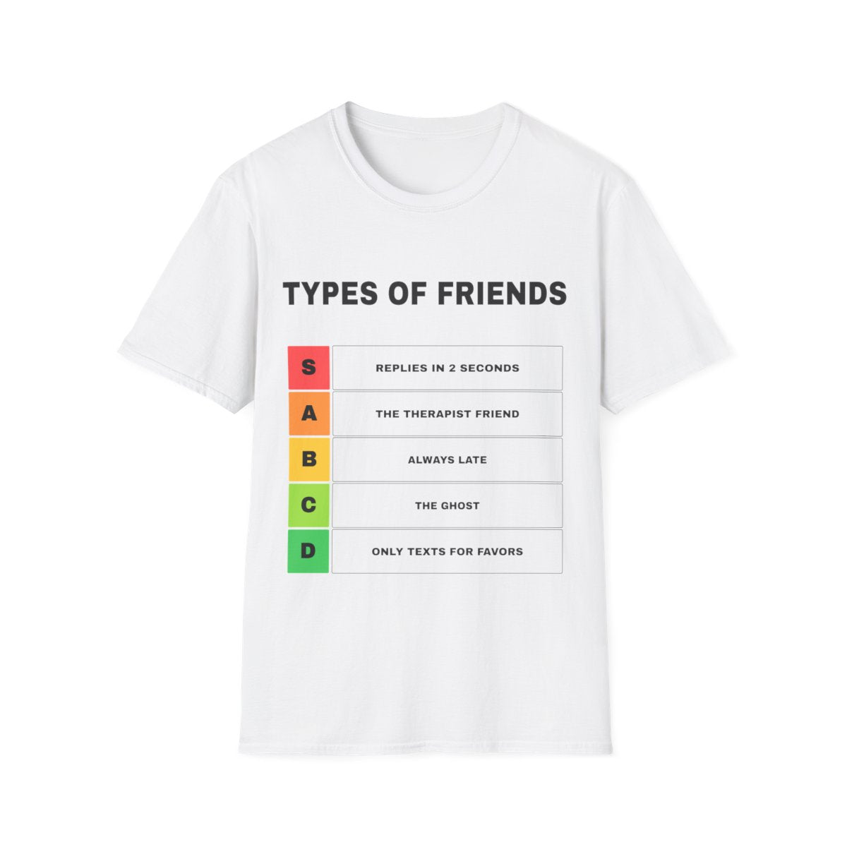 Types Of Friends, Ranked | T-Shirt (white)